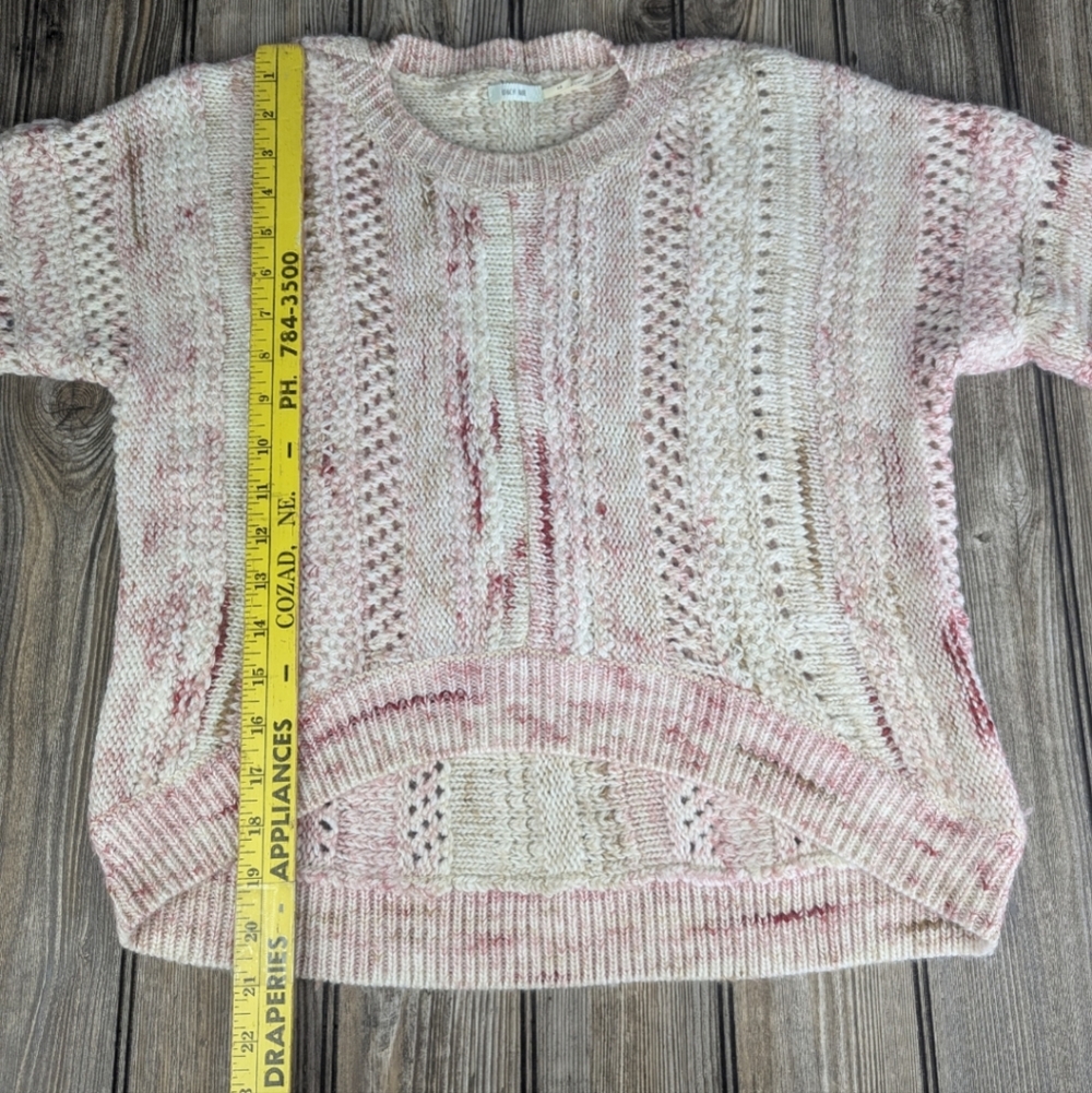 XS Kimchi Blue Textured Pink and Cream Sweater